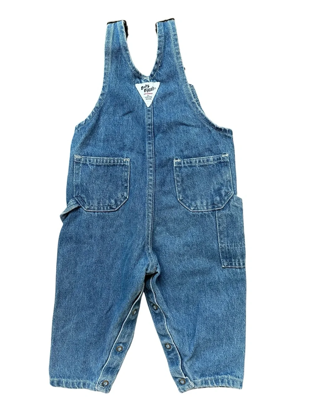 Vintage Kids Unisex Oshkosh B’Gosh Faded Denim Vestbak Overalls Size 18 Months